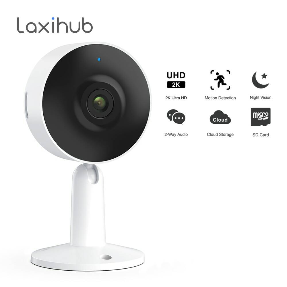 Laxihub UHD 3MP IP мини Камеры Скрытого видеонаблюдения безопасности Видеоняни и радионяни 2K, Wi-Fi, веб-камера в помещении камеры с детектором движения для домашних животных