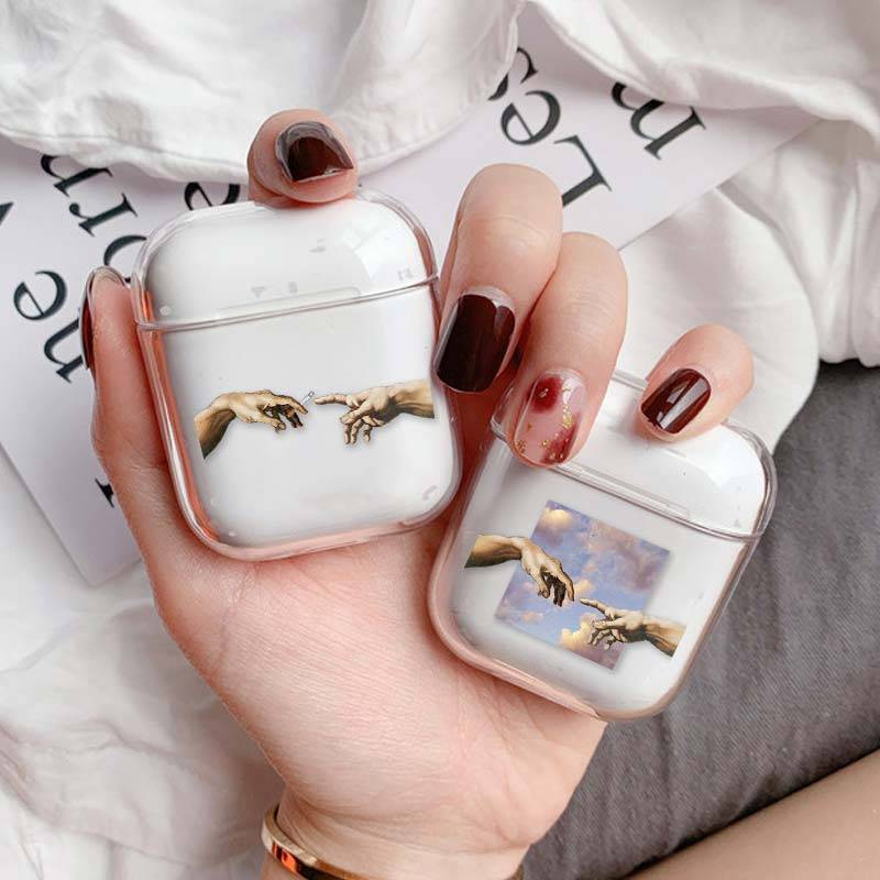 Прозрачный чехол для Airpods Art Прозрачный чехол для AirPods 1/2 Чехол Жесткий ПК Защитный чехол беспроводной чехол для наушников