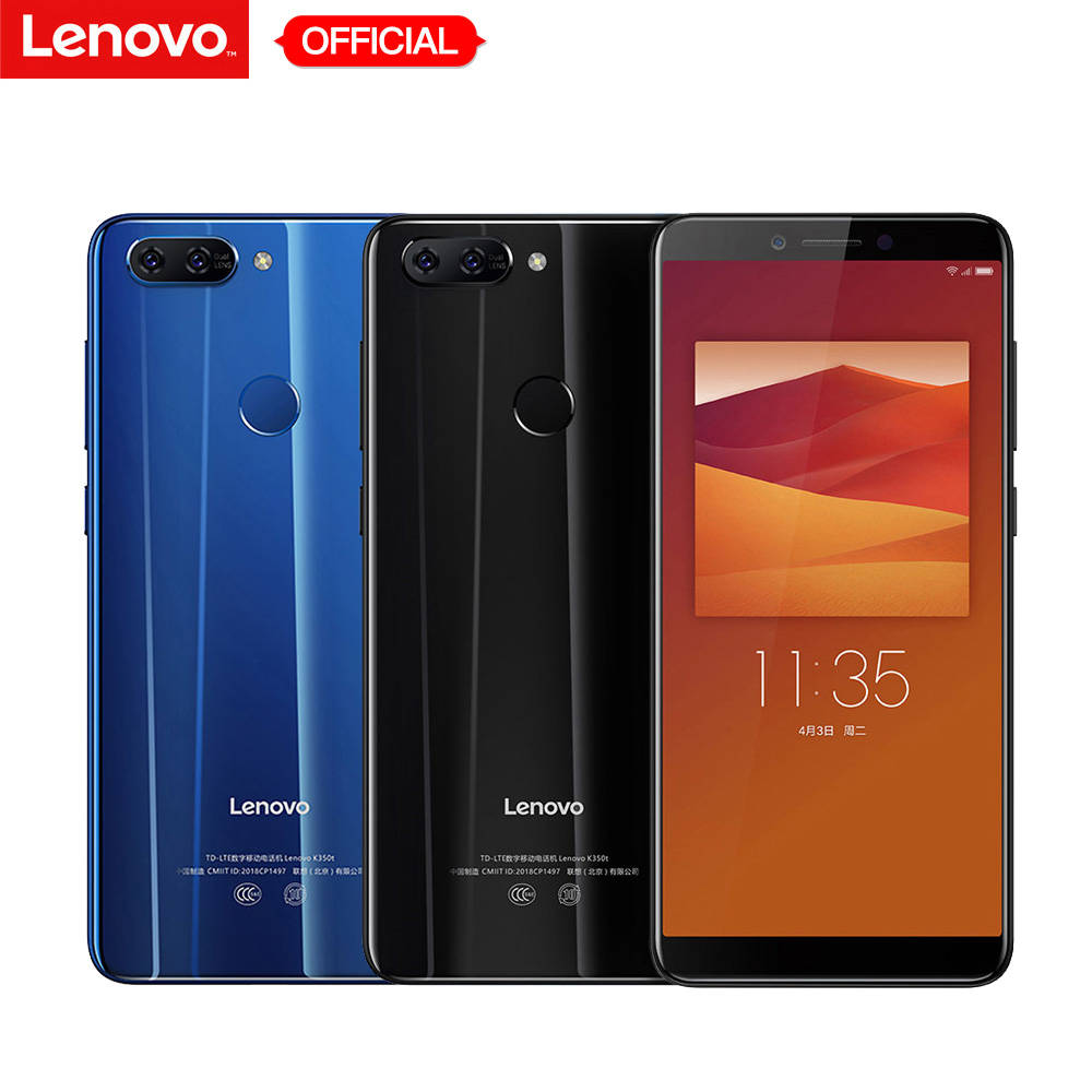 Lenovo K5 K350t мобильный телефон 3 ГБ Оперативная память 32 ГБ Встроенная память MT6750 8-ядерный смартфон 5,7 ''HD + 18:9 Дисплей двойной сзади Камера 13MP 5MP