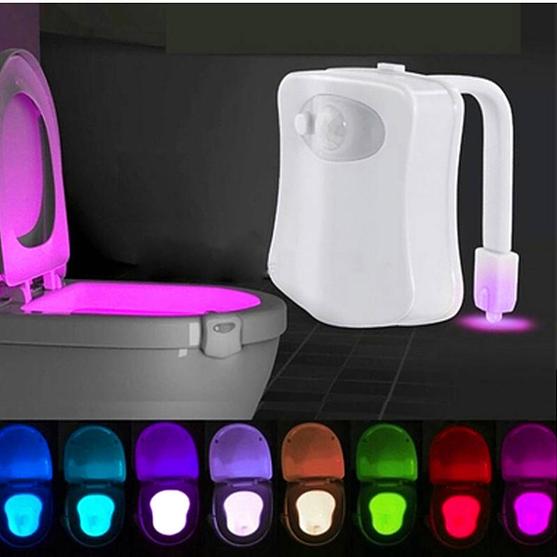 Умная Ночная подсветка сенсор подсветка для унитаза 8 цветов подсветка активированная Туалетная чаша светодиодный бумажный фонарик ночник PIR ночник лампа