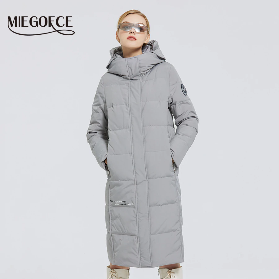 MIEGOFCE 2020 новые женские длинные хлопковые пальто с логотипом miegofce дизайн зимнее пальто водонепроницаемая ткань ветрозащитное пальто женское куртка зимняя парка женский парка