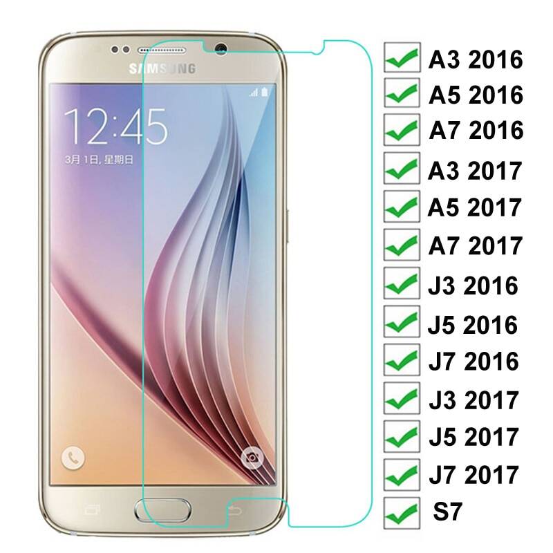 Защитное стекло для Samsung Galaxy S7 A3 A5 A7 2017 J3 J5 J7 2016 2017, закаленное, 9H