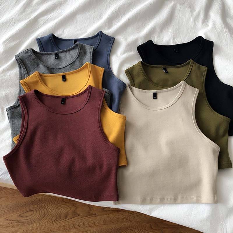 Женский укороченный топ в стиле ретро, облегающий эластичный Топ с завышенной талией, короткий топ без рукавов, M30709, на лето