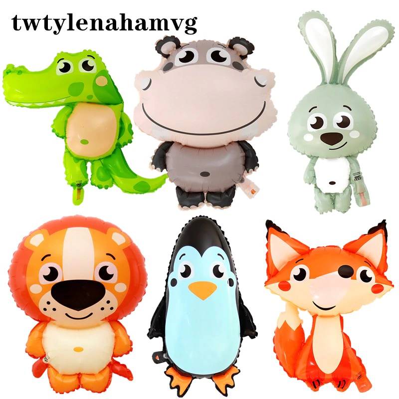 Zoo Photo Props Foil Cartoon Animal Shape Balloon Wedding Birthday Children's Day Toy New Year Christmas Party Decoration