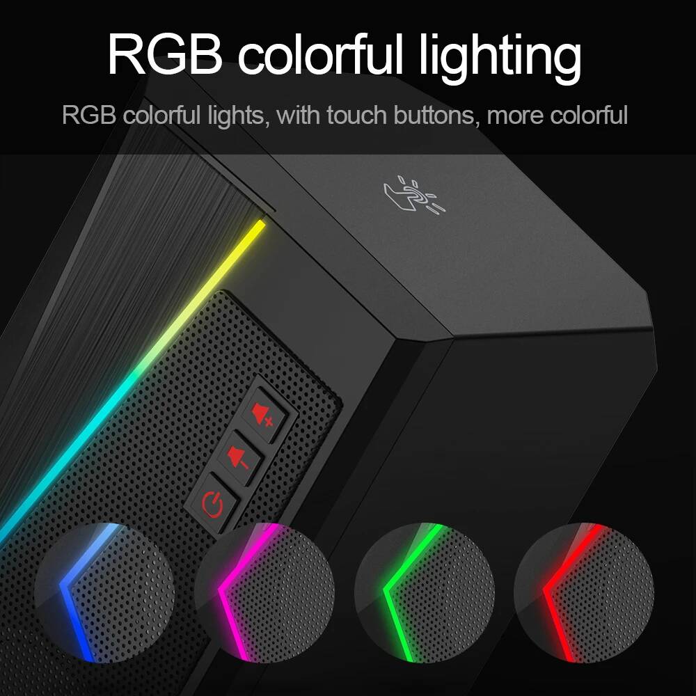 Redragon GS520 Anvil aux 3,5 мм стерео объемная Музыка RGB колонки звуковая панель для компьютера 2,0 PC Домашний ноутбук ТВ громкоговорители