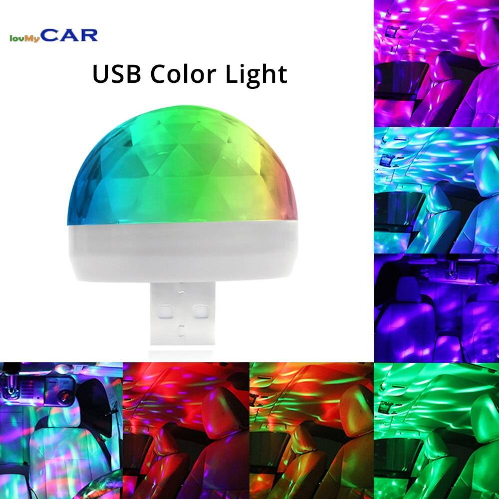 Красочные мини 5V 3W USB окружающей среды автомобильные аксессуары вечерние RGB светодиодный светильник в помещении для DJ портативный с волшебной сценический эффект белый корпус