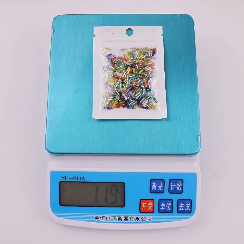 Бусины стеклянные цилиндрические, 2x6 мм, цвет в ассортименте, 300 шт