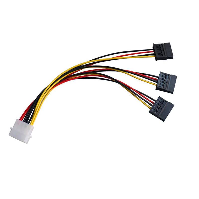 1 шт. 4 Pin IDE/SATA Molex 3 Serial ATA SATA Мощность сплиттер Удлинительный кабель Разъемы подключение к компьютеру и плагин