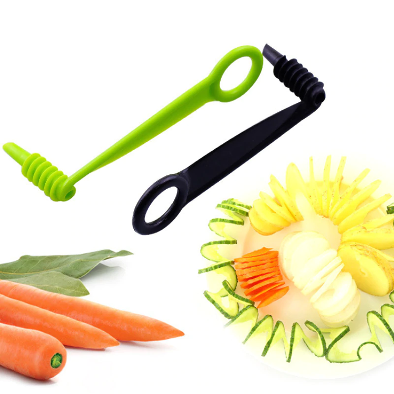 Ручной пластиковый нож для овощей, спиральный нож для картофеля, моркови, огурец, салат, измельчитель, легкий винтовой стержень для нарезки, резак, спиральлизатор, кухонные инструменты