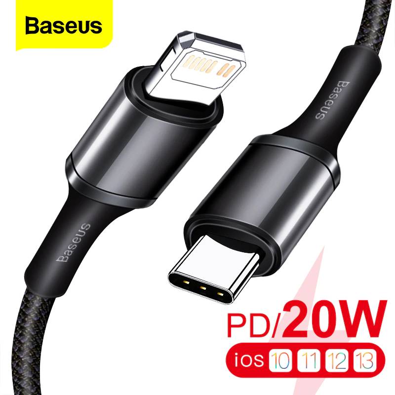 Baseus 20 Вт PD кабель с разъемом USB Type-C для iPhone 12 11 Pro Xs Max Быстрая зарядка зарядное устройство для ноутбука MacBook Pro Type-C USBC жила провода для передачи данных Шнур