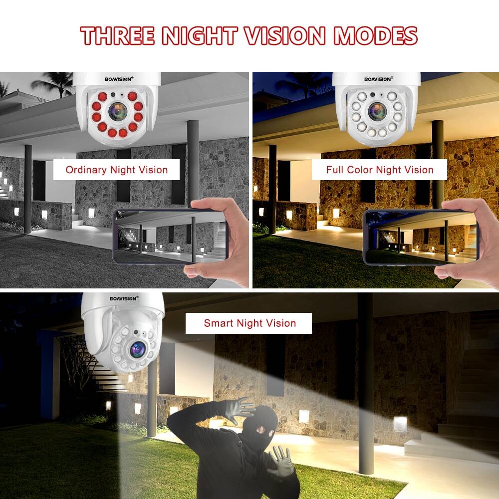 5MP 4MP 2MP wifi Камера видеонаблюдения уличная AI Обнаружение человеческого тела Цветное ночное видение 4X Цифровой зум PTZ Мини IP камера безопасности