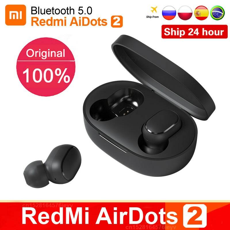 TWS наушники Xiaomi Redmi Airdots 2, оригинальные беспроводные наушники Bluetooth 5,0, стереогарнитура с басами и микрофоном, гарнитура Air2 S