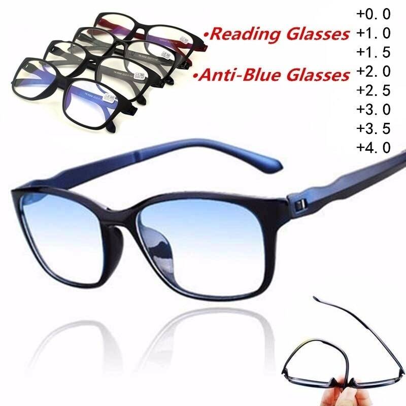 Очки для чтения мужские с защитой от синего излучения, + 0,0 + 1,0 + 1,5 + 2,0 + 2,5 + 3,0 + 3,5 + 4,0 + +