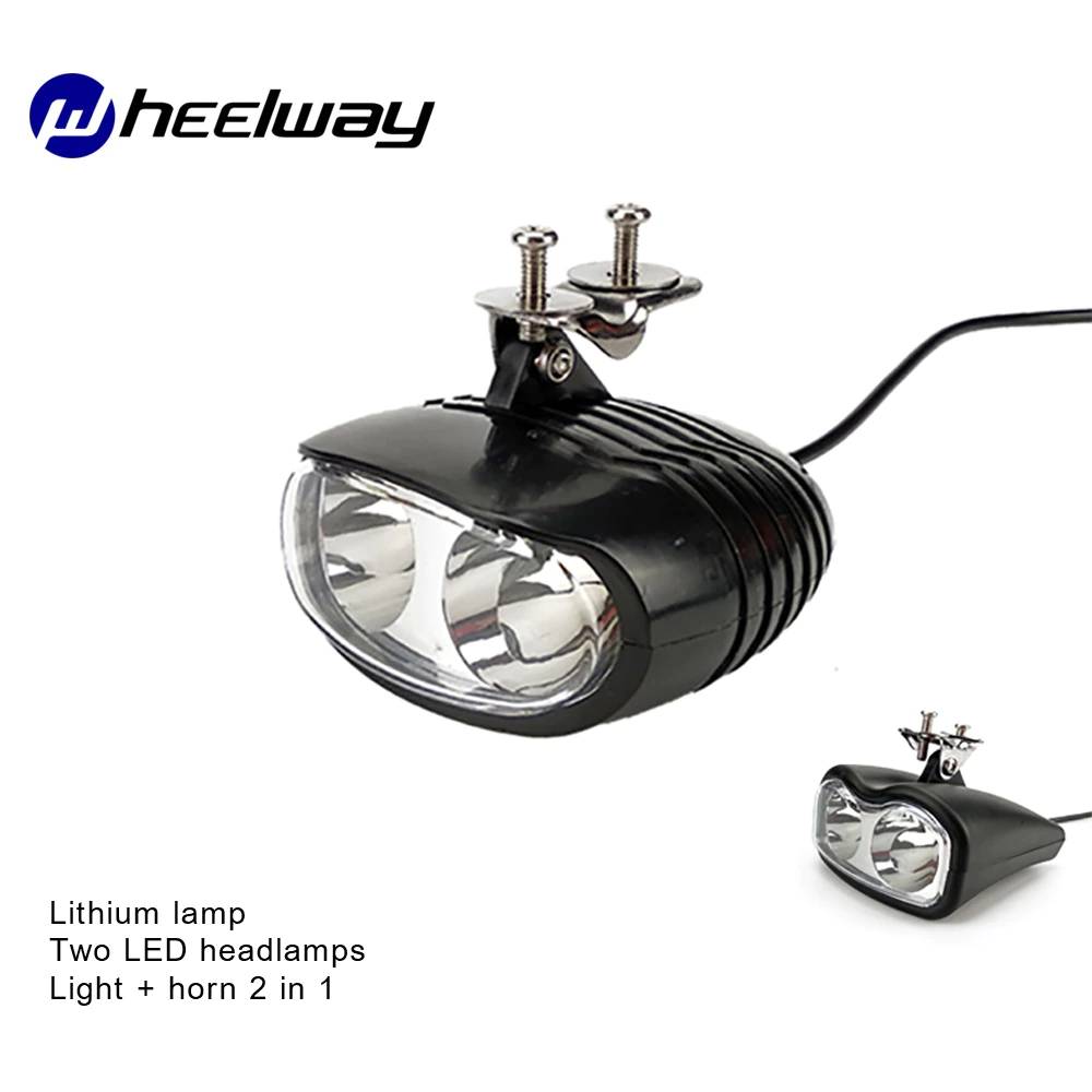 Светодиодный фонарь 38V60V, литиевая лампа с рожком, 2 в 1, переключатель, велосипедные электрические автомобильные фары, универсальные супер яркие фары