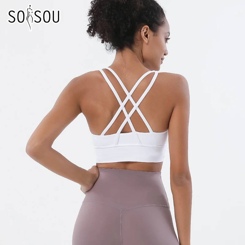 Женский спортивный топ SOISOU для фитнеса и йоги, цвет в ассортименте