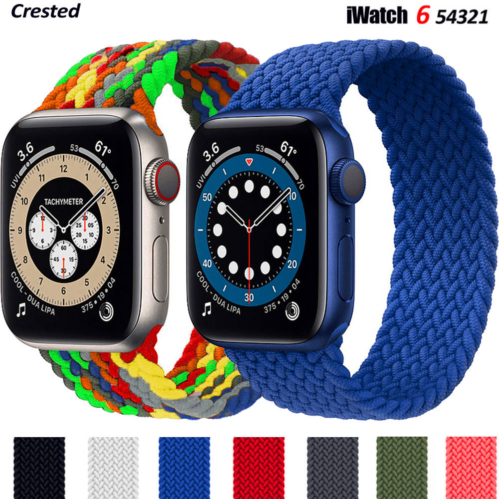 Плетеный нейлоновый ремешок для Apple watch band 44 мм 40 мм 38 мм 42 мм, эластичный тканевый браслет для iWatch series 3 4 5 se 6