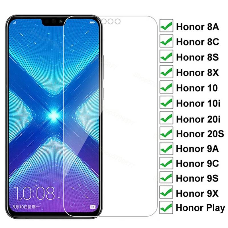 Защитное стекло 9D для Huawei Honor 8X, 8A, 8C, 8S, 9A, 9C, 9S, 9X, 10i, 20i, 20S Play