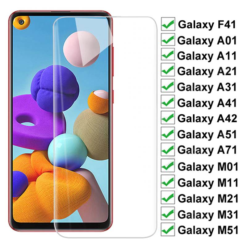 9H HD закаленное стекло для Samsung Galaxy F41 A42 M51 M31 M21 M11 M01 защита для экрана A01 A11 A21 A31 A41 A51 A71 защитная пленка