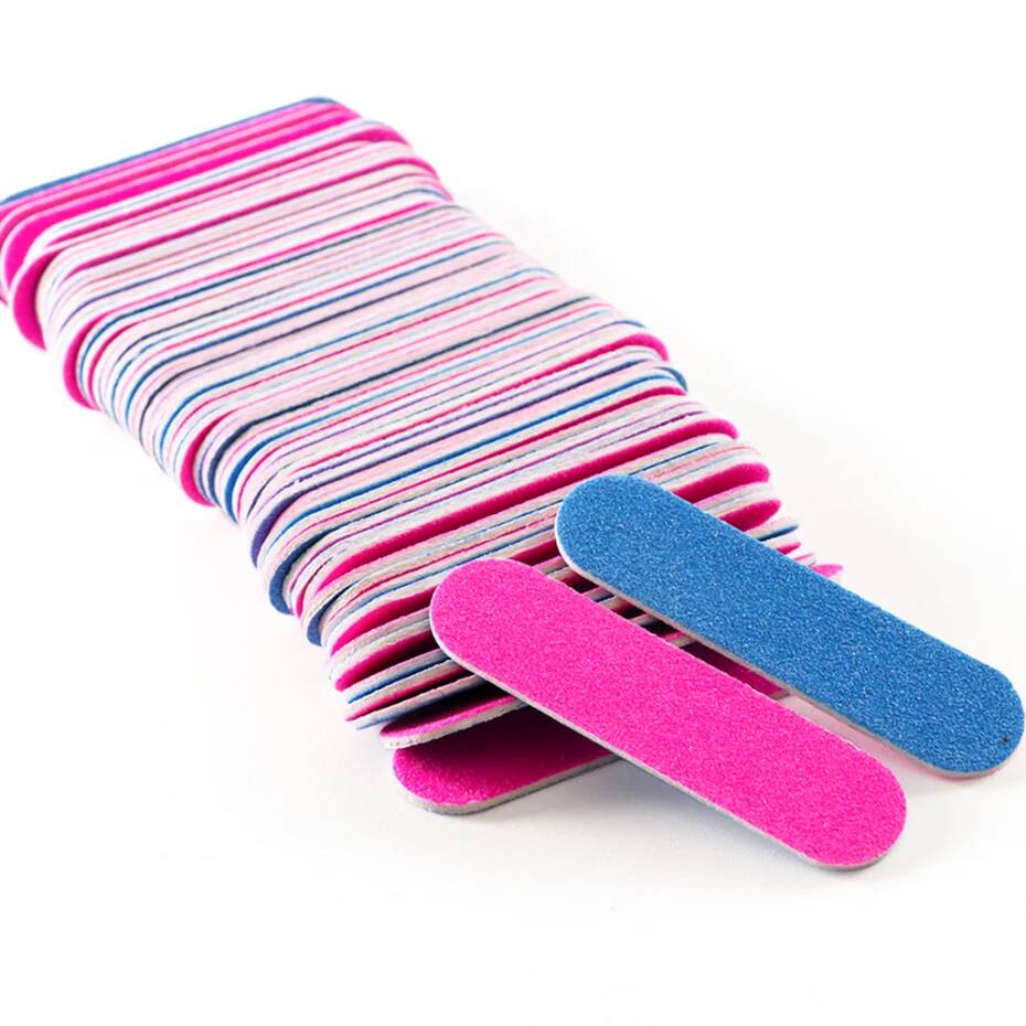 50/100 шт. Двухсторонние Пилочки Для Ногтей Мини-Шлифовальный Буферный Блок Для шлифования Древесины Набор Для Гель-лака Маникюр Педикюр Салон Ногтей Инструменты CH858