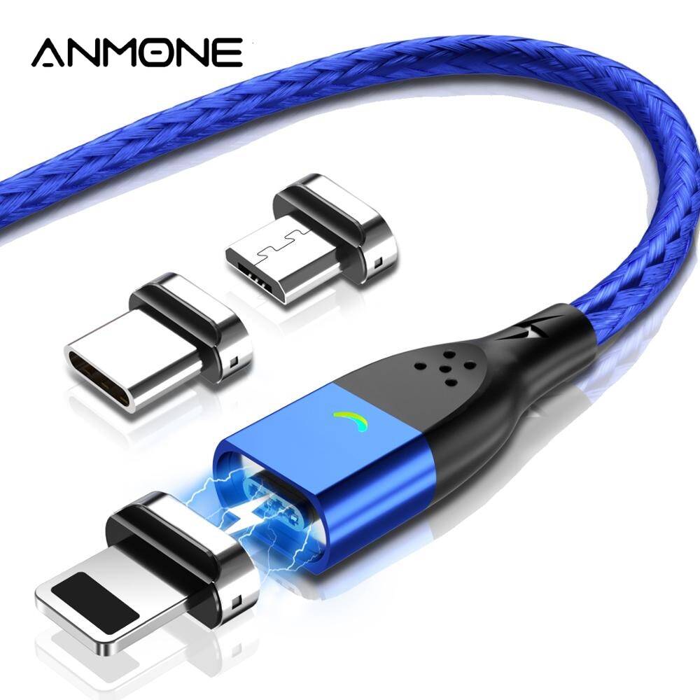 Магнитный кабель ANMONE Type C Магнитный зарядный кабель Micro USB магнитное зарядное устройство для iPhone Huawei Samsung Xiaomi Quick Charge