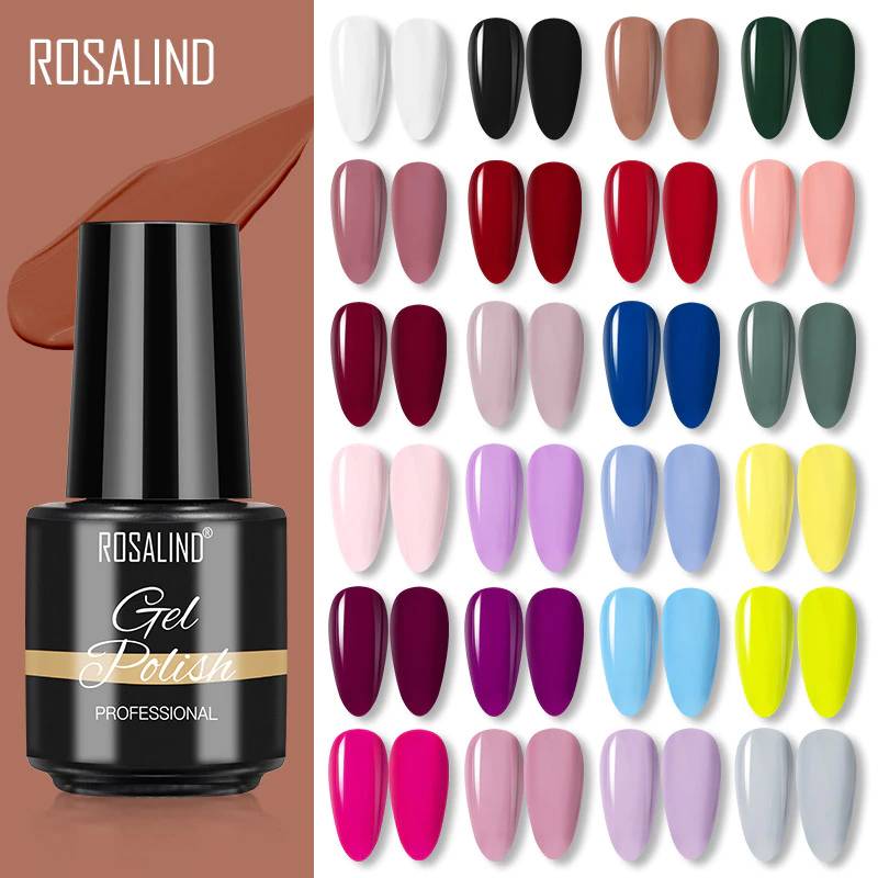 ROSALIND Gel Nail Polish Semi Permanent Winter Color Series Glitter Gel UV Led Lamp Polish Extension For Nails Manicure Set