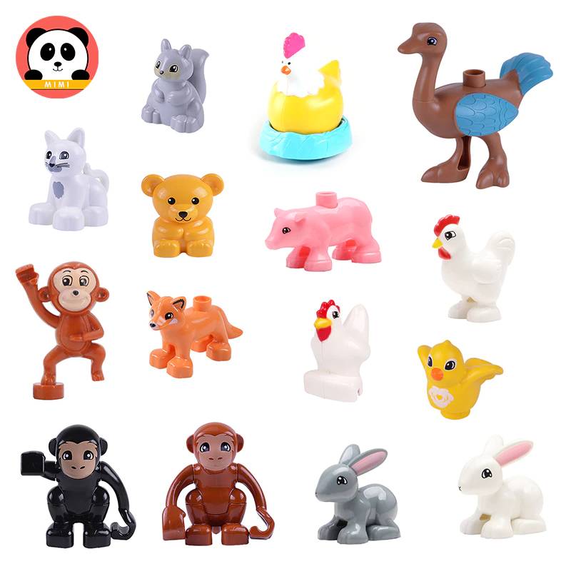Большой конструктор «сделай сам», аксессуары для цыплят, обезьяны, свиньи, кошки, кролика, совместимая игрушка, кирпичная игрушка для детей, Детский подарок
