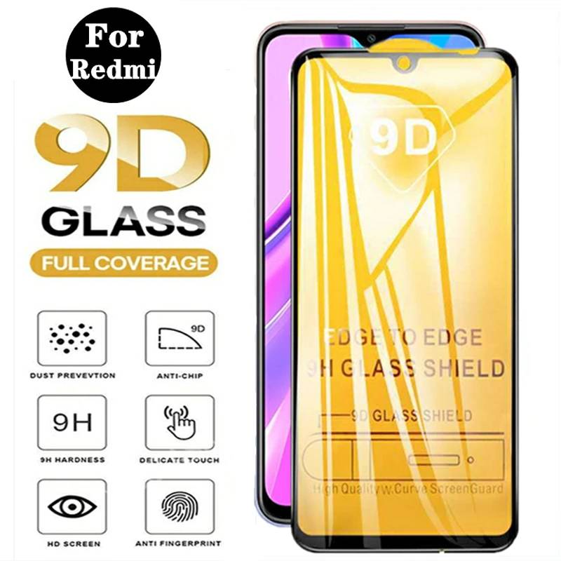 Закаленное стекло с полным покрытием для Xiaomi Redmi Note 9 S 8 T 7 6 A Pro, Защита экрана для Redmi Note 10 Pro Max, стекло