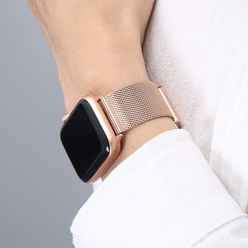Ремешок для Apple Watch Series 6 7 Band SE 44 мм 40 мм iWatch 5 4, браслет «Миланская петля» для Apple Watch 3 42 мм 38 мм из нержавеющей стали