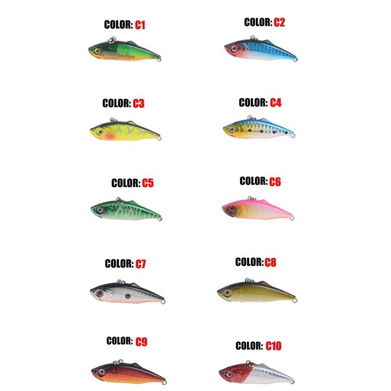 1PCS VIB Fishing Lure Lead Swim Minnow Wobbler Hard Bait 60mm11g Artificial Crankbait Winter Sea Fishing Bass Diving Swivel Bait