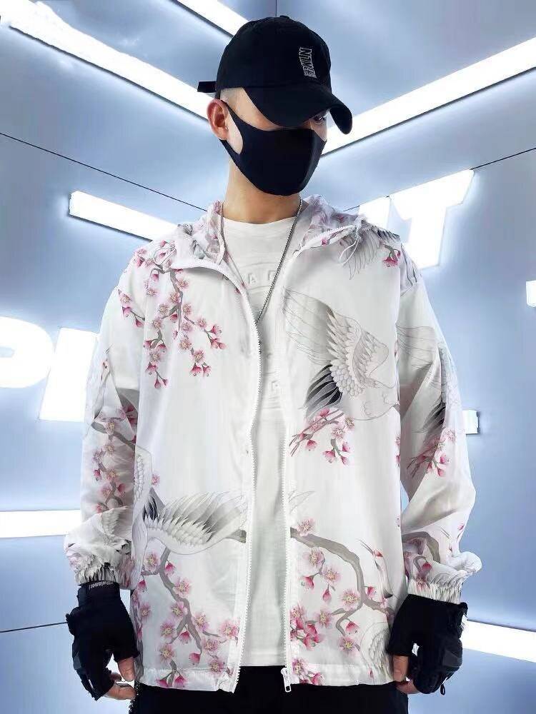 Новинка лета 2021 ультратонкое солнцезащитное шелковое мужское популярное свободное уличное кожаное пальто с капюшоном