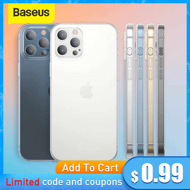 Чехол Baseus для телефона iPhone 12 11 Pro Max Mini, задний Чехол с полной защитой объектива для iPhone, прозрачный мягкий чехол
