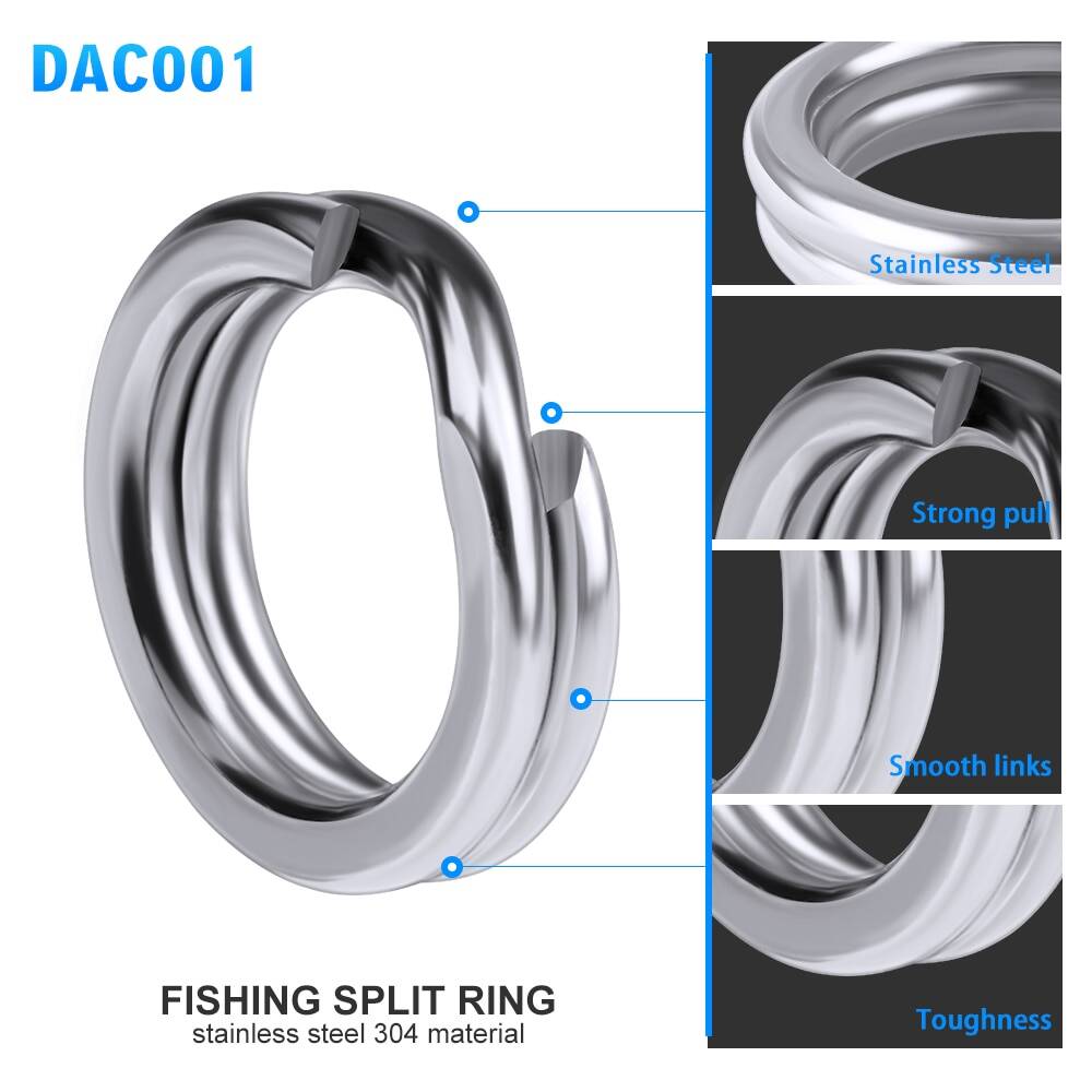Рыболовные сплит-кольца PROBEROS, 50 шт., серебристые, нержавеющая сталь, 0 #-12 #, рыболовные соединители, снасти
