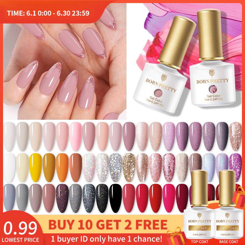 Гель-лак для ногтей BORN PRETTY, 1 бутылка, 7 мл, 2021, новая серия Трендовых цветов, цветной Блестящий розовый фиолетовый отмачиваемый УФ-Гель-лак