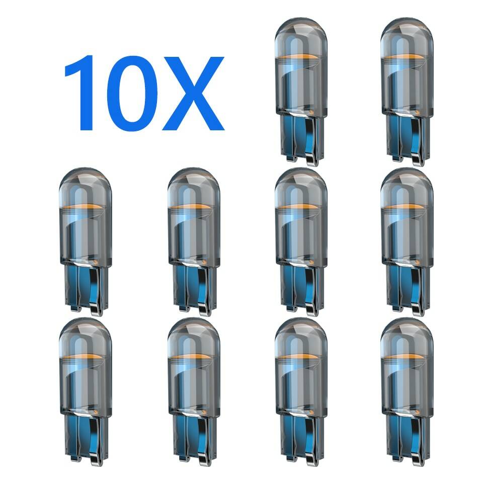 10x2021 Новинка W5W Led T10 автомобильный светильник COB стекло 6000K белый автомобильный номерной знак лампа купол чтения DRL лампа Стиль 12 В