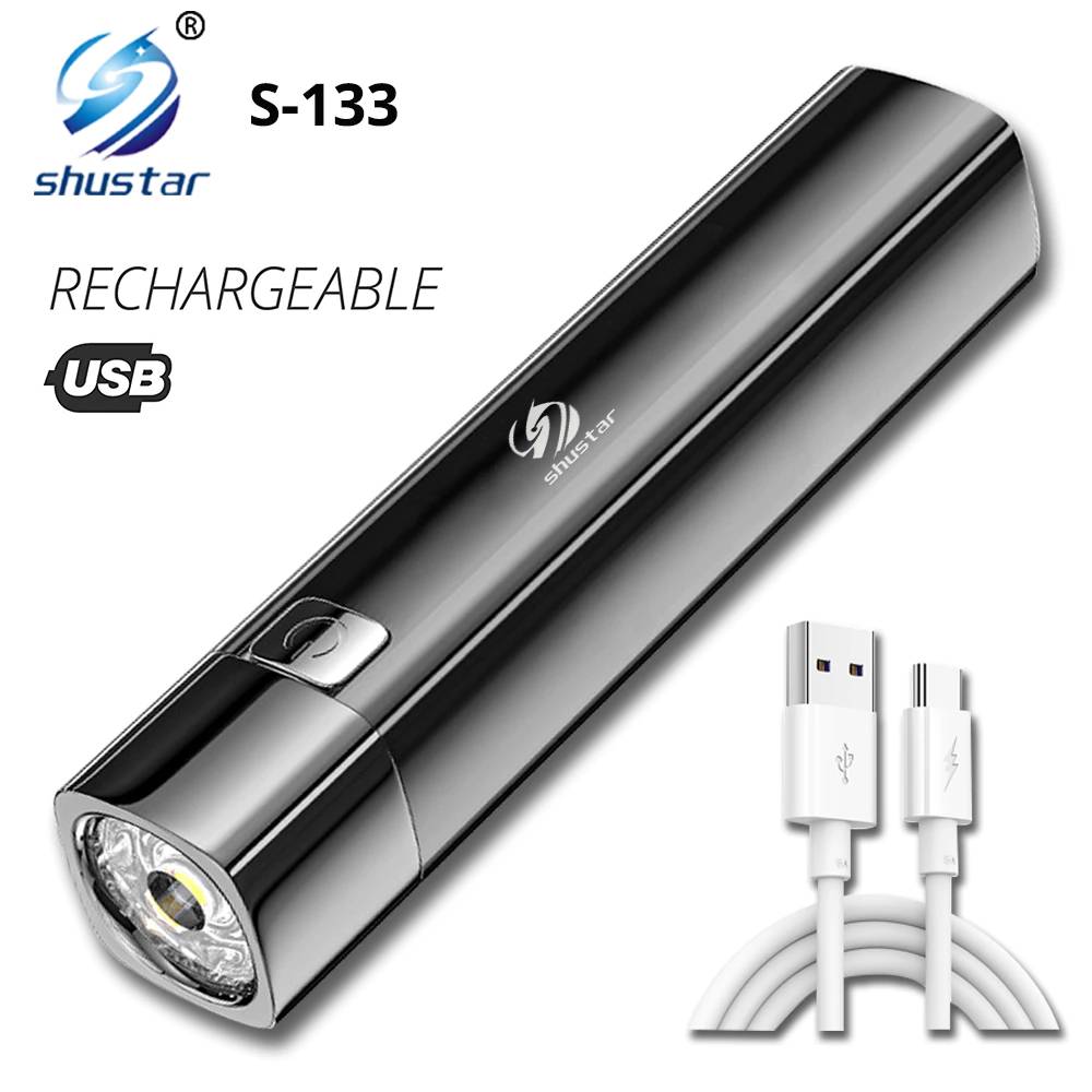 Super Bright Mini LED Flashlight Rechargeable Torch ABS Lightweight Material Suitable for Adventure, Camping, Riding, Hiking