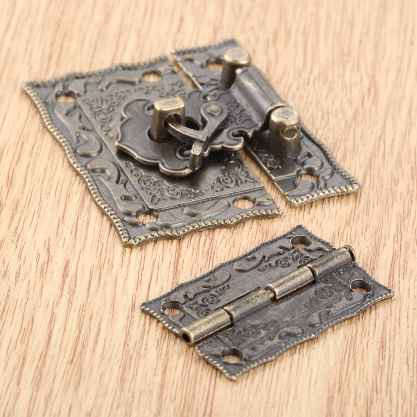 3 шт./комплект, коробка с защелкой и застежкой с петлями с винтовым чехлом для шкафа, античная бронза, Деревянный чехол для ювелирных изделий, винтажная фурнитура, старая мода