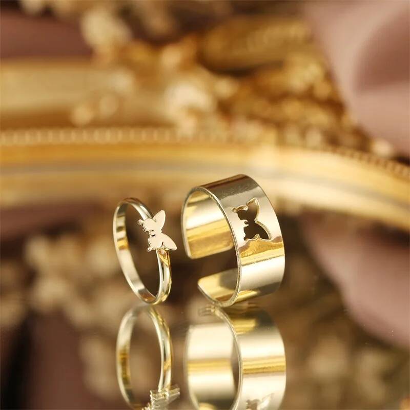 Модные открытые кольца IFMIA в виде бабочки, искусственная кожа, набор ювелирных изделий для дружбы, помолвки, свадьбы, 2022