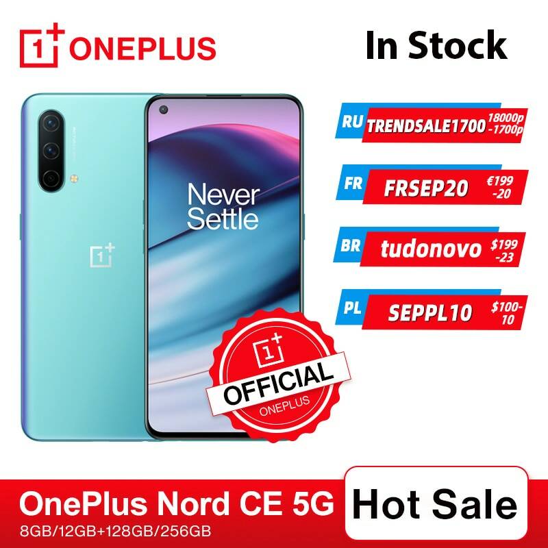 Мировая премьера OnePlus Nord CE 5G EB2103 Смартфон 8 ГБ 128 ГБ и 12 ГБ 256 ГБ Snapdragon 750G Warp Charge 30T Plus 90 Гц AMOLED OnePlus Official Store;  9.6 код:POKALETO2400(32000-2400) POKALETO1700(20000-1700)