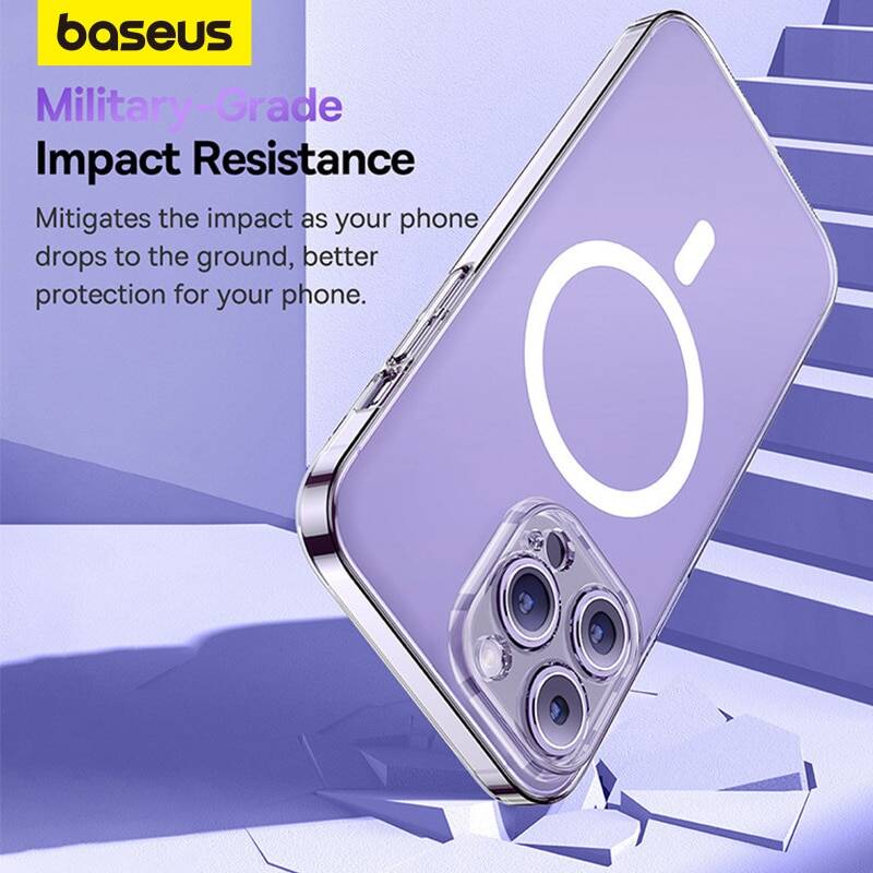 Прозрачный Магнитный чехол Baseus для телефона iPhone 14, 13, 12, 11 Pro Max, чехол с беспроводной зарядкой для iPhone13, 12Pro Max, Магнитный чехол