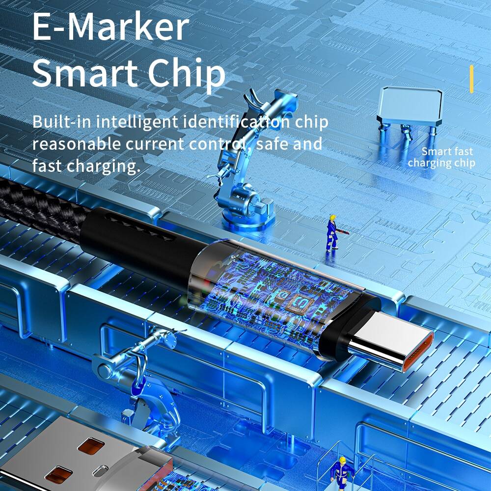 Кабель зарядный Essager 7A/100 Вт, USB Type-C, 100 Вт