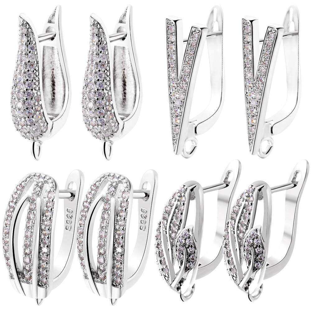 Женские серьги Juya DIY из позолоченного Посеребренного материала, базовые антиаллергические аксессуары для ушей