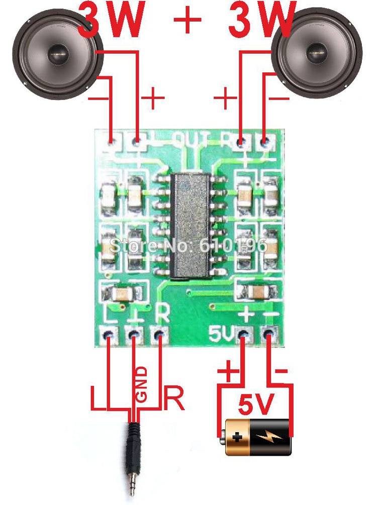PAM8403 супер мини-цифровой усилитель доска 2*3 Вт Класс D Цифровой 2,5 в до 5 В Усилитель мощности доска эффективная