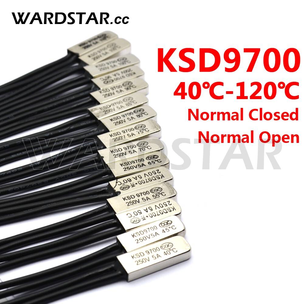 Переключатель температуры WARDSTAR KSD9700, от 40-120 градусов, 5A 250В, в ассортименте