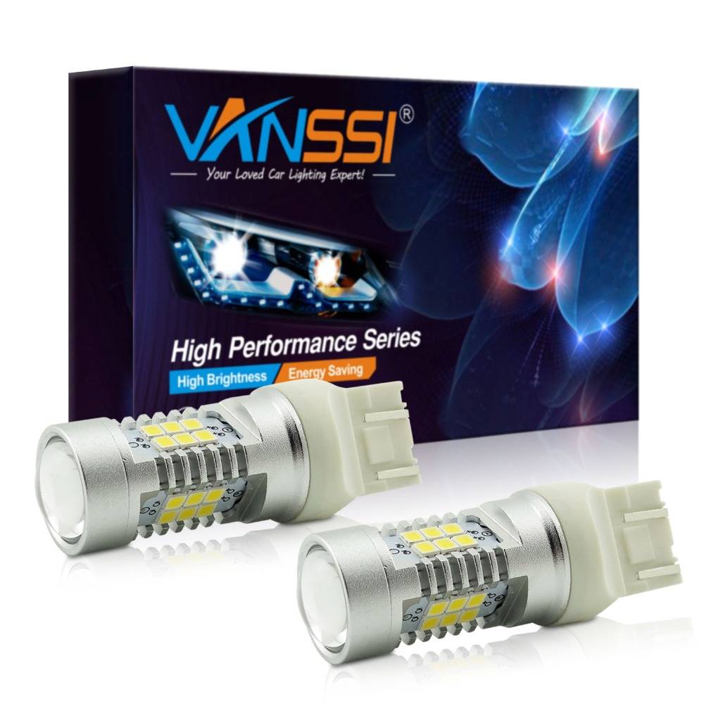 VANSSI 2 шт. T20 7440 W21W 7441 7443 7444 W21/5 Вт светодиодные лампы для Лада, светодиодные лампы, супер яркие белые янтарные DC12-24V