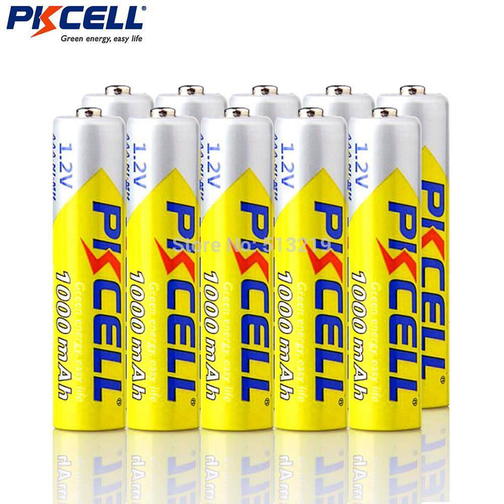 10 шт. PKCELL  AAA аккумулятор 1,2 в NIMH  aaa аккумуляторная батарея aaa Ni-MH 3A 1000 мАч батарейки ААА аккумуляторная батарея для фонарика