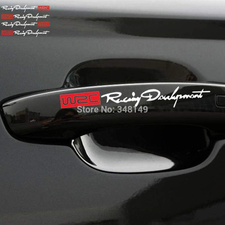 Aliauto 4 x Новые ВКР автомобилей дверные ручки Наклейки и светоотражающие наклейки ралли Наклейки для автомобиля для Toyota VW Skoda Kia Lada opel
