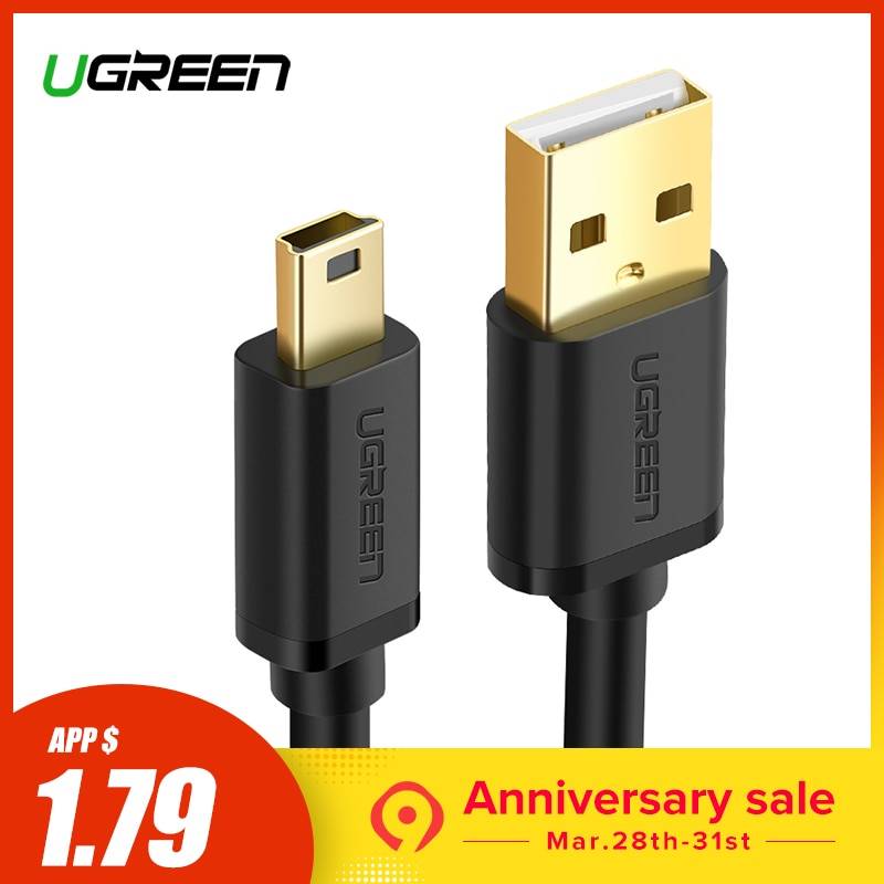 Ugreen Mini USB кабель мини-usb USB данных Зарядное устройство кабель для MP3 MP4 плеер Видеорегистраторы для автомобилей gps цифровой Камера HDD Mini-USB