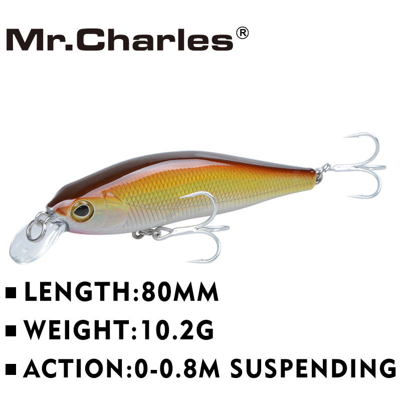Mr.Charles CMC012 рыболовные приманки, 80 мм/10,2 г 0-0,8 м подвесная Высококачественная блесна Crankbait жесткая приманка для рыбалки