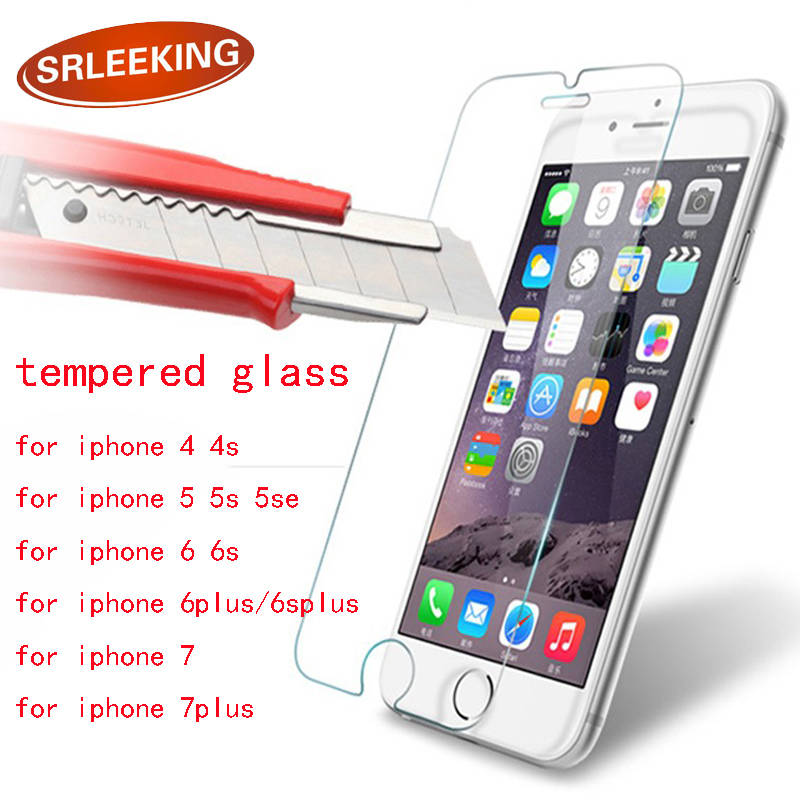 Srleeking стекла для iphone 5S 4S закаленное Экран протектор для iphone 6S 6 plus для iphone 7 для iphone 7 plus glass