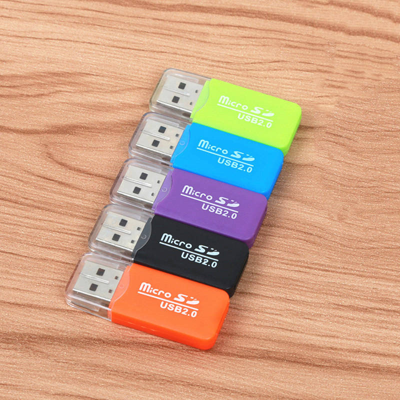 FFFAS Высокое качество Mini USB 2,0 кардридер для Micro SD карты TF адаптер Plug and Play красочный выбор для планшетных ПК